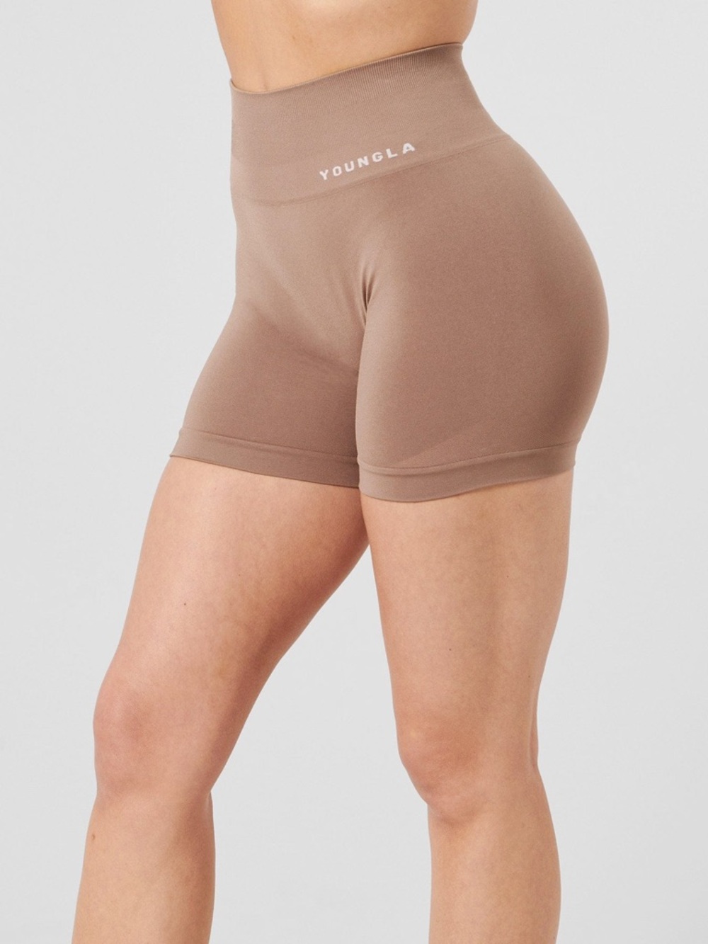 YoungLA Core Seamless Shorts — Tan Suede